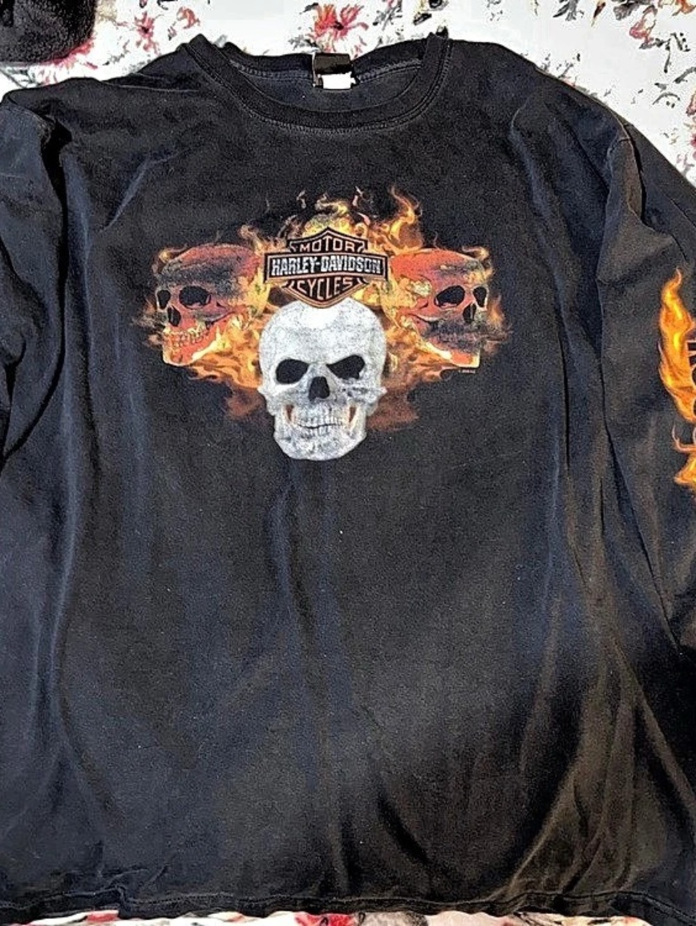 Harley-Davidson Men's Black Graphic Long Sleeve Tee